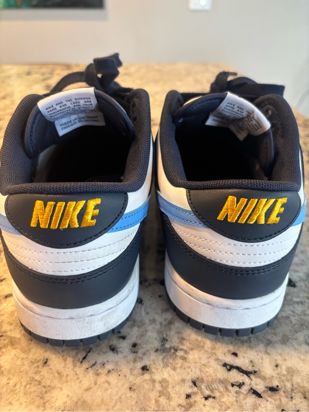 Nike Dunk Low Sneakers - White & Navy - Picture 2 of 4